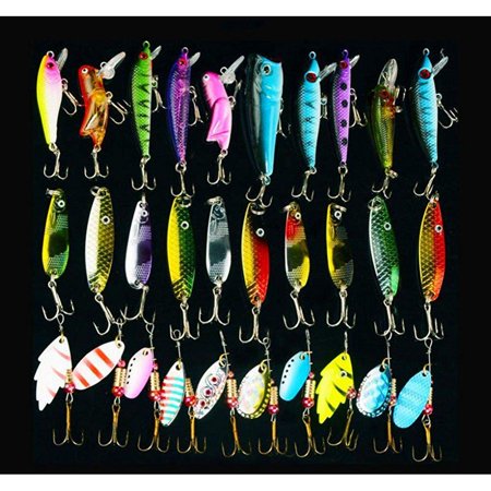 0701413667926 - JSHANMEI ® 30PCS/LOT COLORFUL METAL FISHING LURES MINNOW POPER BAITS SPINNER BAIT SPOON LURES TACKLE CRANKBAIT ASSORTED FISH HOOKS