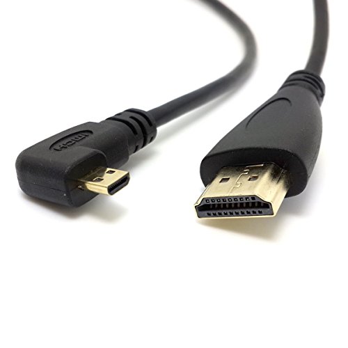 0701630839090 - SMAYS LEFT ANGLE MICRO HDMI TO HDMI MALE CABLE FOR HTC EVO, XT800, F85EXR, SH-07B (0.5 FEET = 0.15 METER)