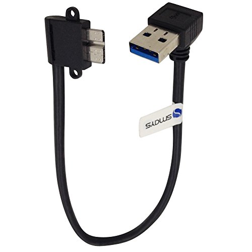 0701630841796 - SMAYS DOWN ANGLE USB 3.0 TO USB3.0 MICRO-B RIGHT ANGLE DATA AND CHARGING CABLE (1FT, BLACK)