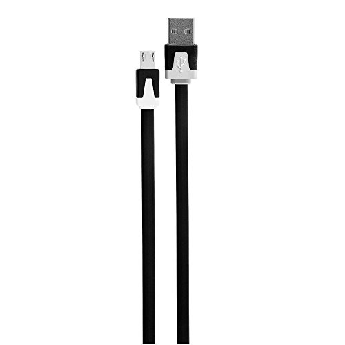 0701698526628 - DTPTECH FLAT TANGLE FREE MICRO USB CABLE FOR SMARTPHONES AND OTHER MICRO USB DEVICES 6 FEET (BLACK)
