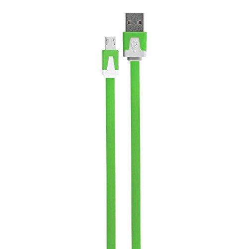 0701698526635 - DTPTECH FLAT TANGLE FREE MICRO USB CABLE FOR SMARTPHONES AND OTHER MICRO USB DEVICES 6 FEET (GREEN)