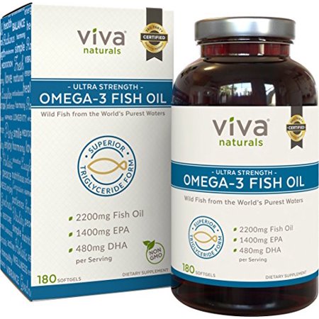 0701722747968 - VIVA LABS OMEGA 3 FISH OIL SUPPLEMENT - THE HIGHEST CONCENTRATION OMEGA 3 CAPSULES, 2,200MG FISH OIL/SERVING, 180 SOFTGELS