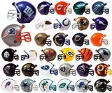 0701748749076 - NFL FOOTBALL MINI HELMETS PENCIL TOPPERS CAPSULE TOYS SET OF 32 VENDING