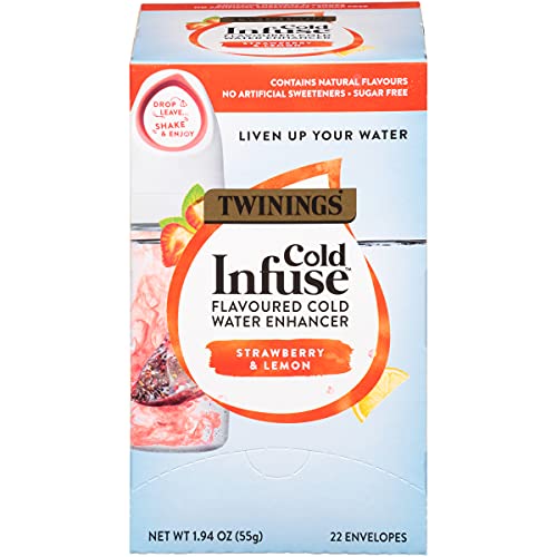 0070177228828 - TWININGS COLD INFUSE FLAVORED WATER ENHANCER, STRAWBERRY & LEMON, 22 INFUSERS