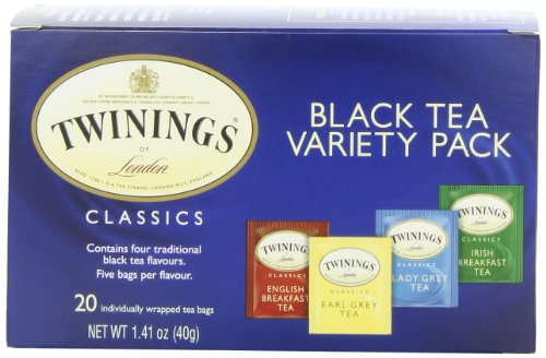 0070177506872 - TWININGS VARIETY PACK OF FOUR FLAVORS, TEA BAGS, 20-COUNT BOXES (PACK OF 6)