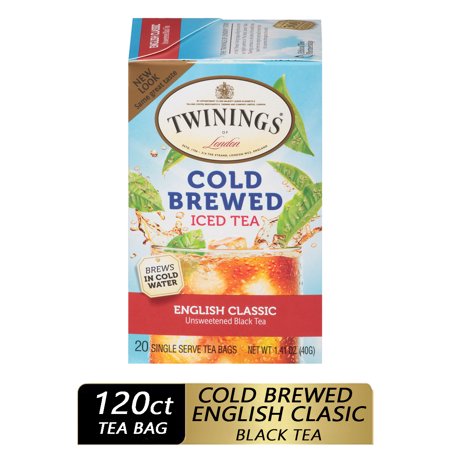0070177513313 - TWININGS OF LONDON ENGLISH CLASSIC COLD BREWED ICED TEA BAGS , 20 CT., 1.41 OZ., 6 BOXES