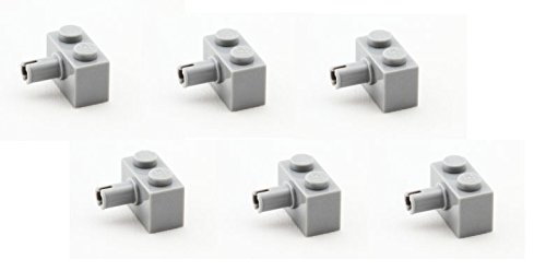 0701806843098 - PARTS: BRICK, MODIFIED 1 X 2 WITH PIN (PACK OF 6 - LBGRAY)