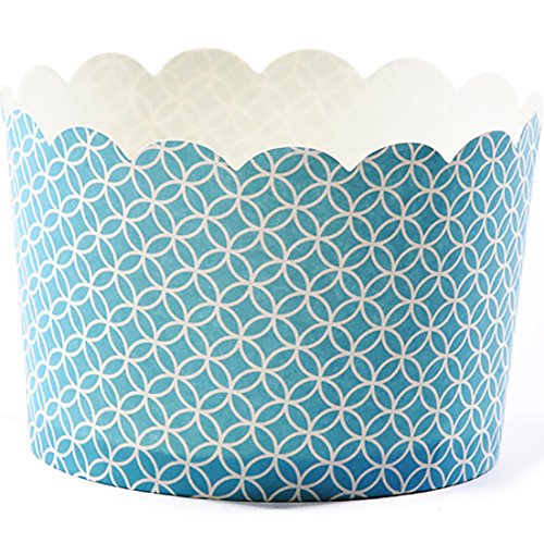 0701807938083 - SIMPLY BAKED JUMBO PAPER BAKING CUP, TURQUOISE MEDALLION, 20-PACK, ENTERTAIN WITH EASE AND STYLE, SERVE CUPCAKES, ICE CREAM, APPETIZERS AND MORE