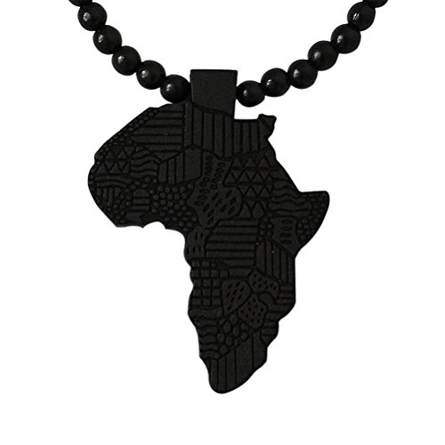 0701828538736 - ZJSKIN6688 STORE NEW FASHION HIP-HOP AFRICAN MAP PENDANT WOOD BEAD ROSARY NECKLACES