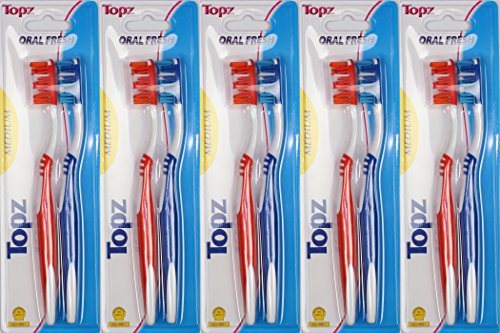0701851933942 - TOPZ PRO-ORAL FRESH EXTRA CLEAN WHIT FULL HEAD, SUPER SOFT MEDIUM ADULT TOOTHBRUSH,2 COUNT (5 PACKAGES TOTAL 10 BRUSHES)