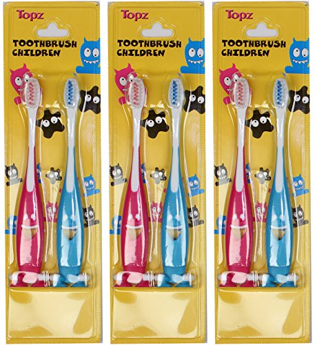 0701851933959 - TOPZ PRO-ORAL FRESH EXTRA CLEAN WHIT FULL HEAD, SUPER SOFT CUTE CHILDREN'S/KID'S TOOTHBRUSH,2 COUNT (3 PACKAGES TOTAL 6 BRUSHES)