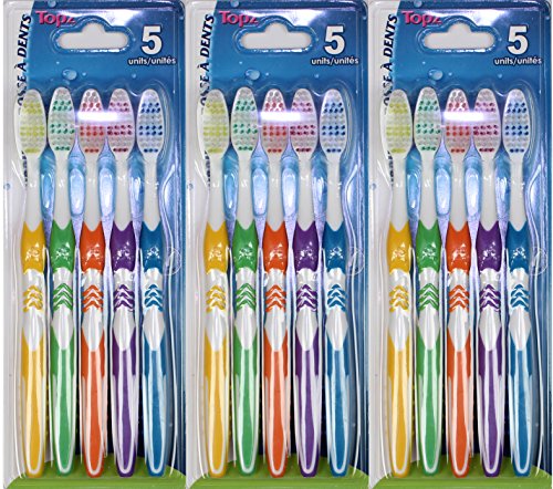 0701851933966 - TOPZ PRO-ORAL FRESH EXTRA CLEAN WHIT FULL HEAD, SOFT ADULT TOOTHBRUSH,5 COUNT(3 PACKAGES TOTAL 15 BRUSHES)