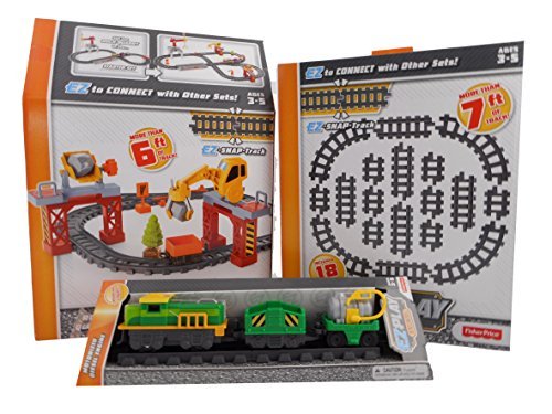 0701948576229 - FISHER PRICE EZ PLAY RAILROAD BASIC TRACK AND ROCK QUARRY SET AND TOY MOTORIZED TRAIN SET