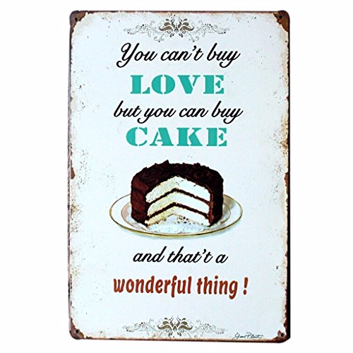 0701959638909 - VINTAGE METAL PUB BAR WALL DECOR CAKE PASTRY HAMBURG PLAQUE DECORATIVE SIGN#LOVE CAKE