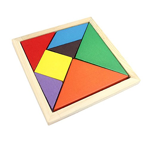 0701979977217 - GENERIC CHILDREN COLORFUL WOODEN BRAIN TRAINING GEOMETRY TANGRAM PUZZLE TOY
