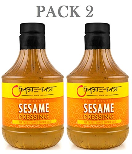 0701980355134 - SET OF 2 FEAST FROM THE EAST ALL NATURAL SESAME SALAD DRESSING - LARGE 32 FL OZ/946ML EACH