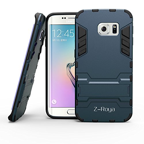 0701988701926 - GALAXY S6 EDGE CASE, Z-ROYA CGTXS06EB ADVANCED SHOCK ABSORPTION PROTECTION WITH KICK-STAND FEATURE FOR SAMSUNG GALAXY S6 EDGE-BLACK