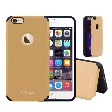 0701988702220 - IPHONE 6 CASE,6S CASE, Z-ROYA PROTECTION COVER CREDIT CARD CASE FOR IPHONE 6&6S 4.7- (GOLD)