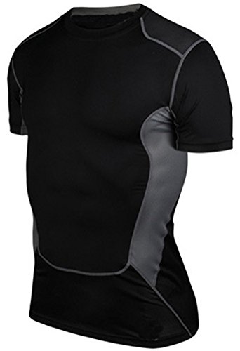 0702029114712 - MENS UNDER LAYER BASE WEAR SPORTS ATHLETIC BODY ARMOUR COMPRESSION T-SHIRT TOPS
