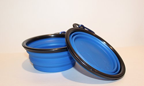 0702038298342 - BLUE COLLAPSIBLE DOG/CAT BOWLS (SET OF 2)