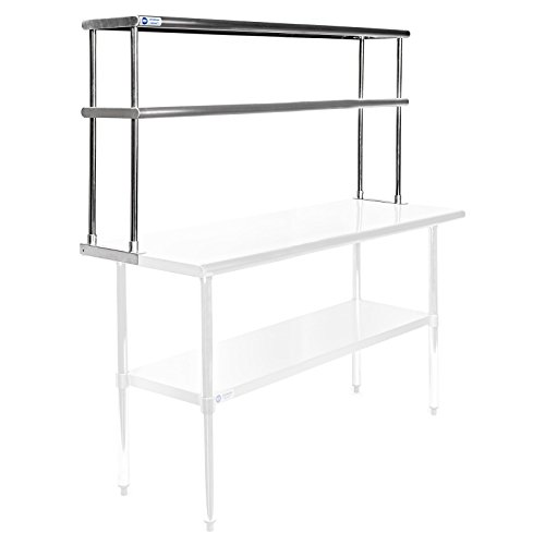 0702082708033 - GRIDMANN NSF STAINLESS STEEL COMMERCIAL KITCHEN PREP & WORK TABLE 2 TIER DOUBLE