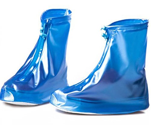 0702142919096 - WHOSE LEMON FASHION WATERPROOF SHOES COVER RAIN SNOW REUSABLE PROTECTIVE SHOES COVERS FOR WOMEN MEN KIDS(BOYS/GIRLS) BLUE XL