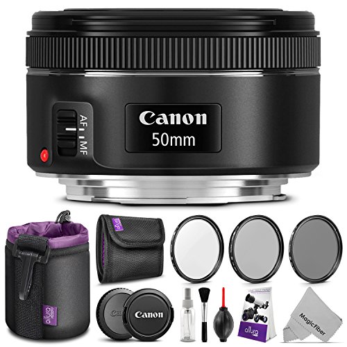 0702168590880 - CANON EF 50MM F/1.8 STM LENS W/ ESSENTIAL PHOTO BUNDLE - INCLUDES: ALTURA PHOTO UV-CPL-ND4, NEOPRENE LENS POUCH, CAMERA CLEANING SET