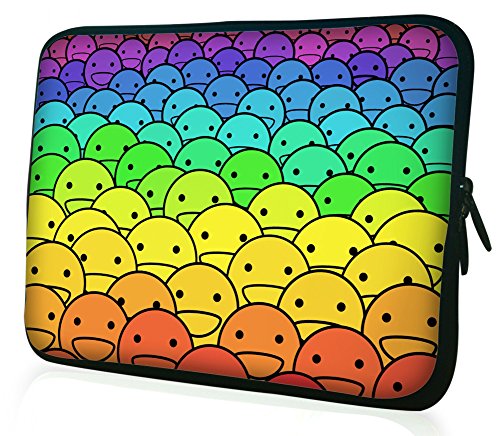 0702168801757 - WATERFLY® SMILING RAINBOW 14 14.1 14.4 INCH LAPTOP NOTEBOOK COMPUTER TABLET PC SLEEVE CARRYING BAG CASE POUCH PROTETOR COVER HOLDER FOR ASUS X401A-RBL4 14 LENOVO THINKPAD T430 14 LENOVO E430 THINKPAD 14 AND MOST 14 14.1 14.4 INCH LAPTOP ULTRABOO