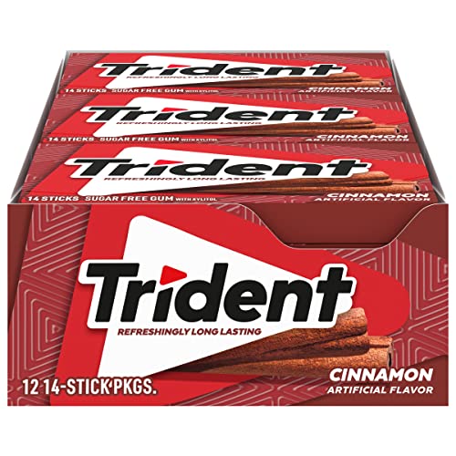 0070221008635 - TRIDENT CINNAMON SUGAR FREE GUM, 14 COUNT (PACK OF 12) (168 TOTAL PIECES)