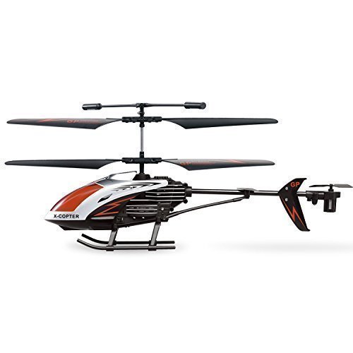 0702215608414 - RC HELICOPTER, AMOSTING CRASH RESISTANT 3.5 CHANNELS WITH GYRO AND LED LIGHT FOR INDOOR OUTDOOR READY TO FLY - COLOR BLACK