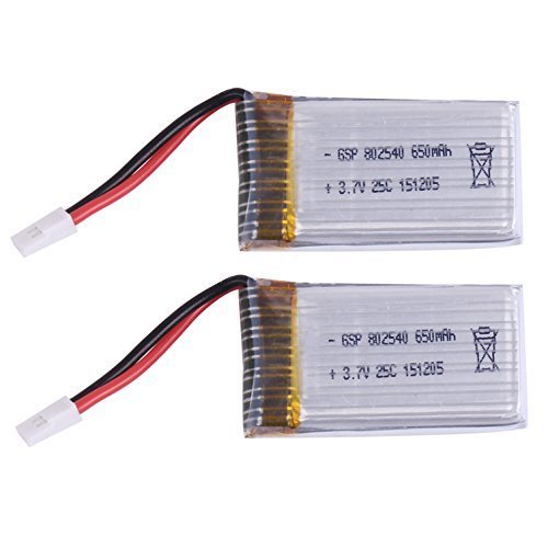 0702215609466 - RC QUADCOPTER GPTOYS F2 F2C WHITE AVIAX BATTERY 009, AMOSTING DRONE 3.7V 650MAH LIPO PACK ENERGY SOURCE ACCESSORIES SPARE PART REPLACEMENT ( 2 PCS)
