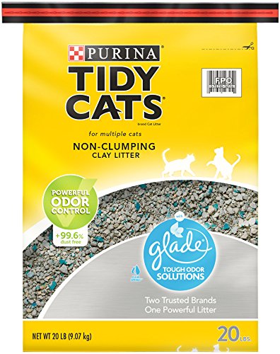 0070230165169 - TIDY CATS PURINA NON-CLUMPING CAT LITTER WITH GLADE TOUGH ODOR SOLUTIONS FOR MULTIPLE CATS, 20 LB