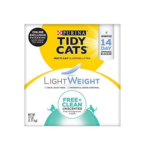 0070230168993 - PURINA TIDY CATS LOW DUST CLUMPING CAT LITTER, LIGHTWEIGHT FREE & CLEAN UNSCENTED, MULTI CAT LITTER - 17 LB. BOX