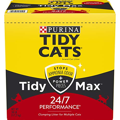 0070230169105 - PURINA TIDY CATS CLUMPING CAT LITTER, TIDY MAX 24/7 PERFORMANCE MULTI CAT LITTER - 38 LB. BOX