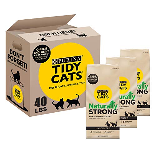 0070230170255 - TIDY CATS UNSCENTED, CLUMPING CAT LITTER, NATURALLY STRONG MULTI CAT LITTER, RECYCLABLE BOX - 13.33 LB. BOXES