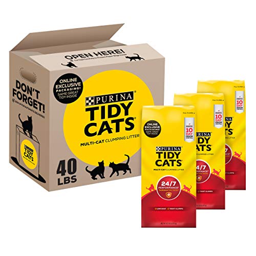 0070230170279 - TIDY CATS CLUMPING CAT LITTER, 24/7 PERFORMANCE, CLAY CAT LITTER, RECYCLABLE BOX - 13.33 LB. BOXES