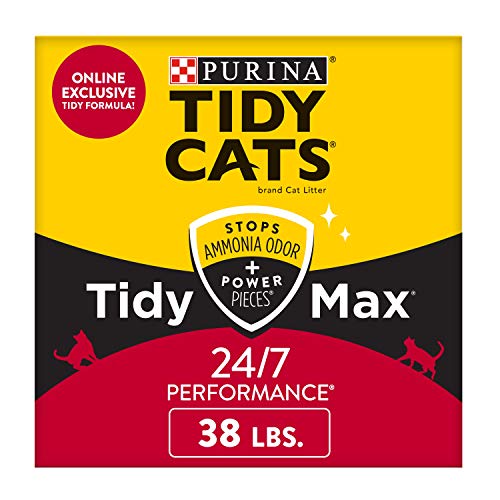 0070230170491 - TIDY CATS CLUMPING CAT LITTER, TIDY MAX 24/7 PERFORMANCE CLAY SCENTED LITTER, RECYCLABLE BOX - 38 LB. BOX
