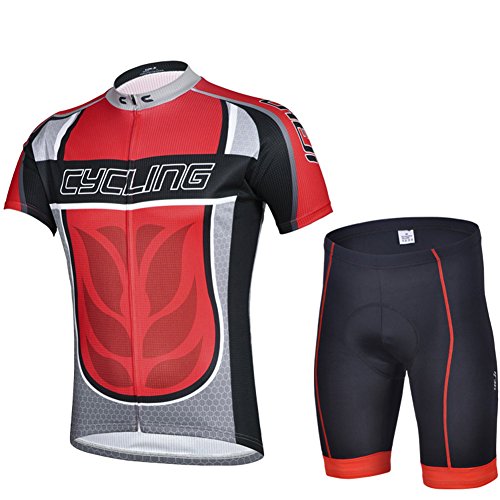 0702334272084 - ZORRO MALL 2015 QUICK DRY CYCLING BICYCLE BIKE ROAD RACING SUIT (JERSEY + PANTS) L RED