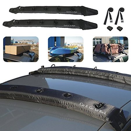 0702334350720 - TIROL 2PCS OF INFLATABLE UNIVERSAL ROOF TOP RACK AND LUGGAGE CARRIER SOFT ROOF RACK FOR KAYAKS, SUP, LUGGAGE