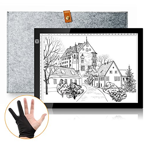 0702334864661 - PARBLO A4S LED LIGHT PAD ULTRA-THIN USB POWER 2000LUX TRACING LIGHT BOX LIGHT PAD WITH WOOL LINER BAG AND TWO FINGER GLOVE FOR ARTCRAFT TRACING