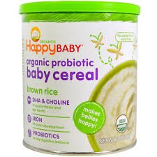 0702356582352 - HAPPY BABY ORGANIC PROBIOTIC BABY CEREAL BROWN RICE -- 7 OZ PACK OF 2