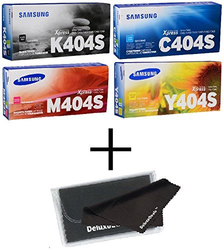 0702377335401 - SAMSUNG PART# CLT-K404S CLT-C404S CLT-Y404S CLT-M404S TONER CARTRIDGE SET + DELUXEDEALSTM MICROFIBER LCD SCREEN CLEANING CLOTH