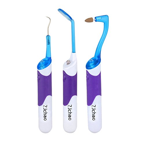 0702380037194 - ZJCHAO 3 IN 1 ORAL DENTAL HYGEINE LED PROFESSIONAL CLEANING TOOL KITS - LED DENTAL MIRROR PLAQUE REMOVE TOOTH STAIN ERASER