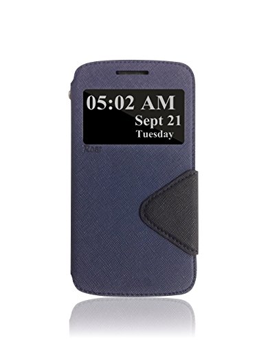 0702380164104 - ROAR- SUPER SLIM PU LEATHER/ DIARY WALLET VIEW CASE FOR SAMSUNG GALAXY GRAND 2 G7102 G7106 (NAVY/BLACK)