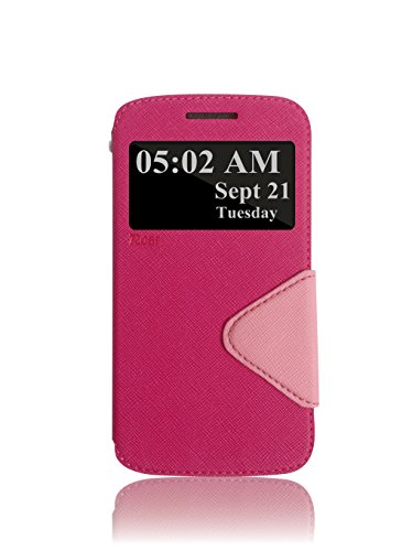 0702380164135 - ROAR- SUPER SLIM PU LEATHER/ DIARY WALLET VIEW CASE FOR SAMSUNG GALAXY GRAND 2 G7102 G7106 (ROSY/PINK)