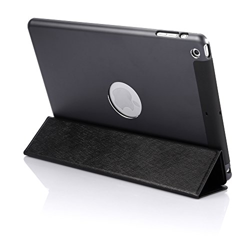 0702380235163 - GERNERIC BACK HIGH TENSILE ALUMINIUM CASE, BACK HARD PROTECTOR SHELL WITH STURDY LEATHER COVER FOR IPAD AIR,IPAD AIR METAL CASE(BLACK)