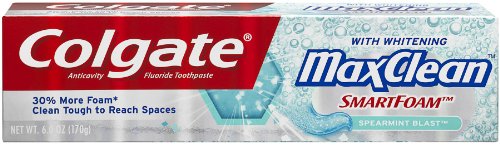 0702380906698 - COLGATE MAXCLEAN SMARTFOAM WITH WHITENING, SPEARMINT BLAST TOOTHPASTE, 6 OUNCE (PACK OF 2)