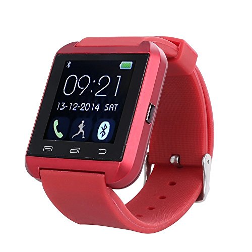 0702383055645 - SUDROID BLUETOOTH SMART WRIST PHONE WATCH WITH TOUCH SCREEN FOR ANDROID SAMSUNG HUAWEI LG PHONES AND IOS IPHONE(RED)