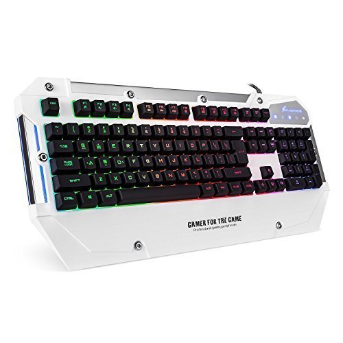 0702472659716 - AUAWAK FL ESPORTS ARMOR PRO RAINBOW SMART BACKLIT LED GAMING KEYBOARD WITH 2MM TRIGGER STROKE AND ZEOR MEMBRANE SWITCHES FOR LAPTOPS DESKTOPS PC