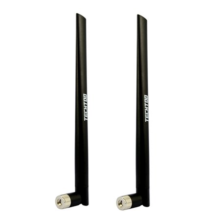 0702472854722 - TECHTOO® WIFI ANTENNA DUAL BAND 7DBI 2.4GHZ/5.8GHZ WITH RP-SMA FEMALE CONNECTOR FOR WIRELESS NETWORK ROUTER USB ADAPTER PCI CARD IP CAMERA DJI PHANTOM WIRELESS RANGE EXTENDER FPV UAV DRONE (BLACK 2-PACK)